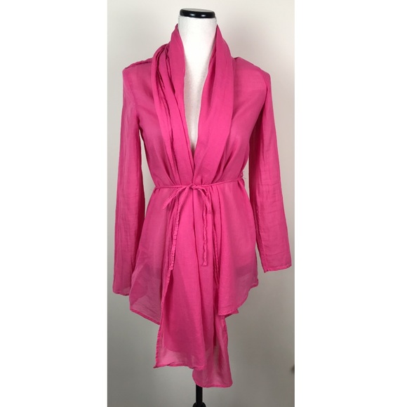 Promod Long Sleeve draped boho tie cardigan - Picture 1 of 5